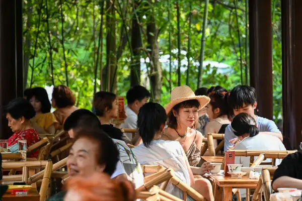 极美王效人民公园喝茶划船惬意生活(16)