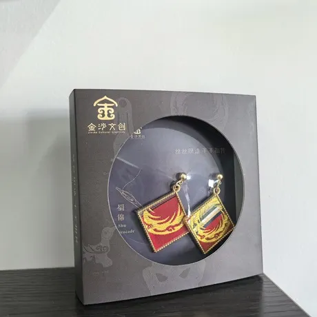 太阳神鸟·蜀锦耳饰